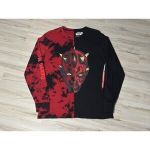 Star Wars Our Universe Darth Maul Red Black Tie Dye Long Sleeve Shirt Size M